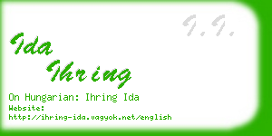 ida ihring business card